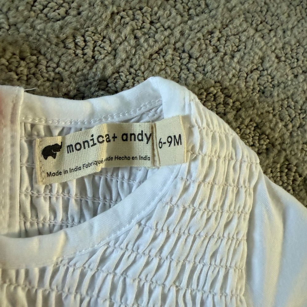 NWOT White Baby Dress with Smocked Bodice - Picture 3 of 5